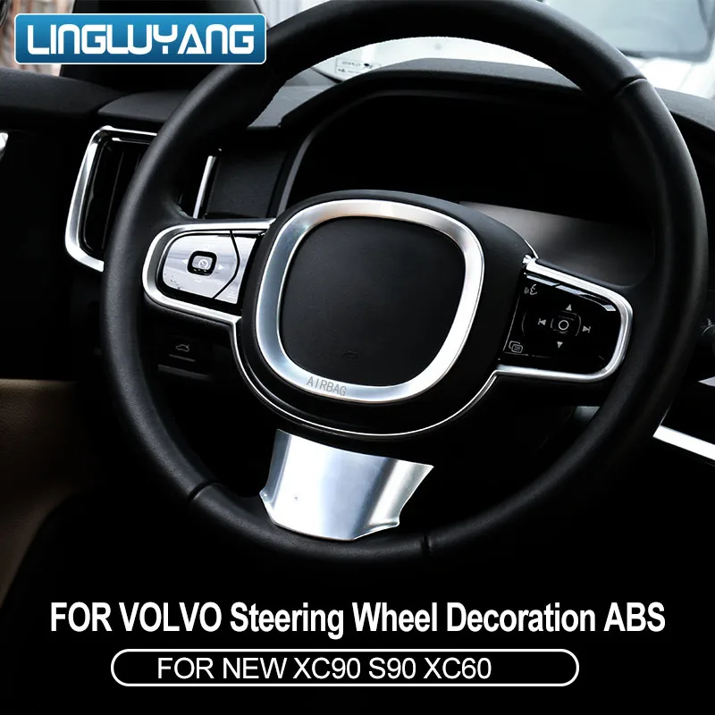 

Декоративная накладка на руль для Volvo S90 v90 2016-2020 ABS, аксессуары для интерьера автомобиля 2018 xc60/2015-2020 xc90