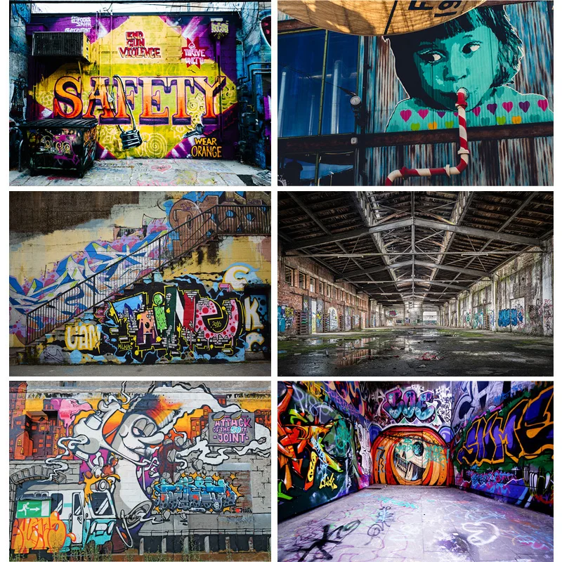 

Brick Wall Art Graffiti Photography Backdrops Baby Children Portrait Photography Background For Photo Studio 210328TYD-01