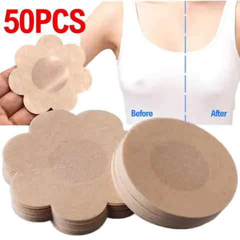 50pcs Invisible Stickers Nipples Covers Women Invisible Bra Breast Lift Tape Adhesive Sticker Lady Nipple Cover Stickers Pads