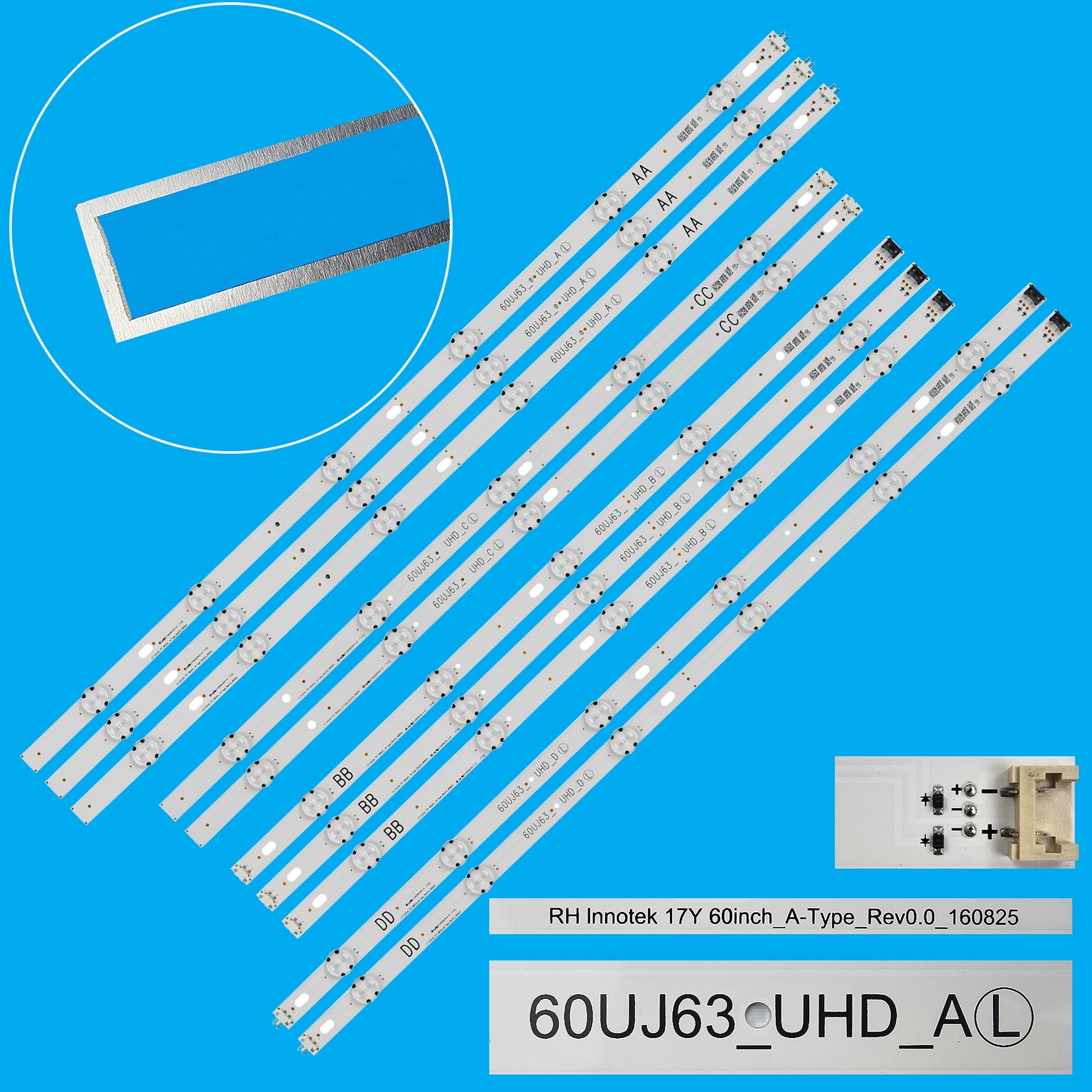 

Светодиодная лента подсветки для 60UJ630V 60UJ634V 60UJ6050 60UJ6309 60UJ6300 EAV63673006 17Y 60inch 60UJ63_UHD_A B C D NC600DGE
