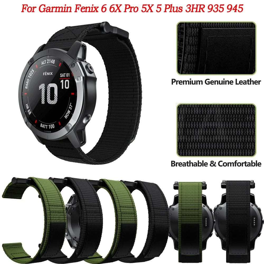 

Ремешок нейлоновый для наручных часов, быстросъемный браслет для Garmin Fenix 6X Pro 5X Watch Easyfit, 26 22 мм