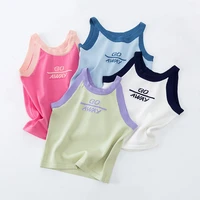 girls tanks knitted camisoles vest four seasons teen underwear casual all match kids clothes vest 6 8 10 12 years children tops