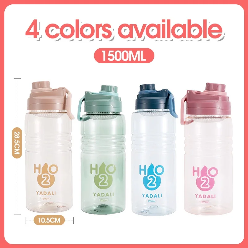 

Large Capacity My Water Bottles For Outdoor Sports Fitness Kettle Pot Travel Tea Juice Milk Cup 1500/1800/2200/2600ml Plastic