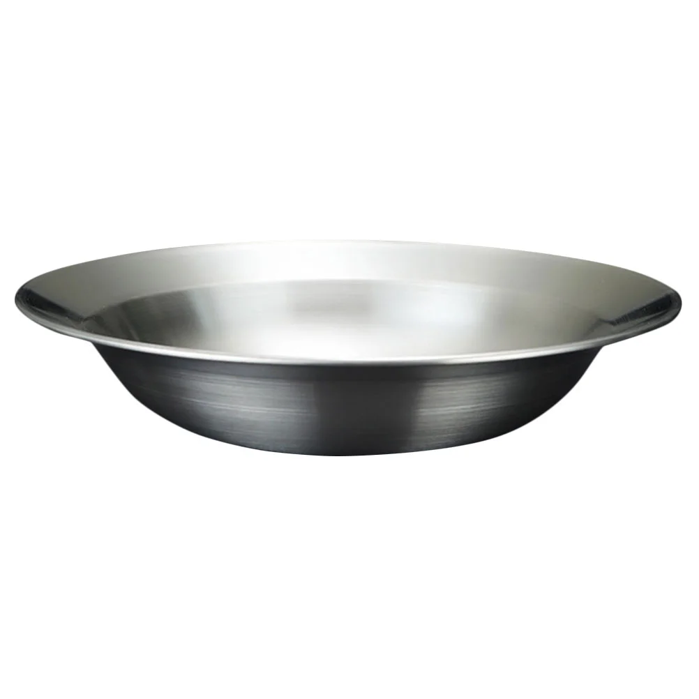 

Serving Stainless Steel Plate Round Soup Pot Multi-function Fruits Basin Food Plate for Home Kitchen Restaurant