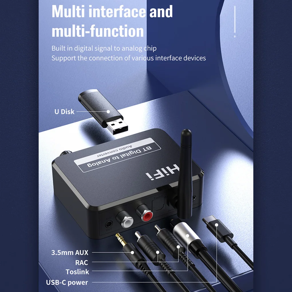 Приемник Bluetooth 5 1 цифро-аналоговый аудио DAC преобразователь адаптер цифровой SPDIF