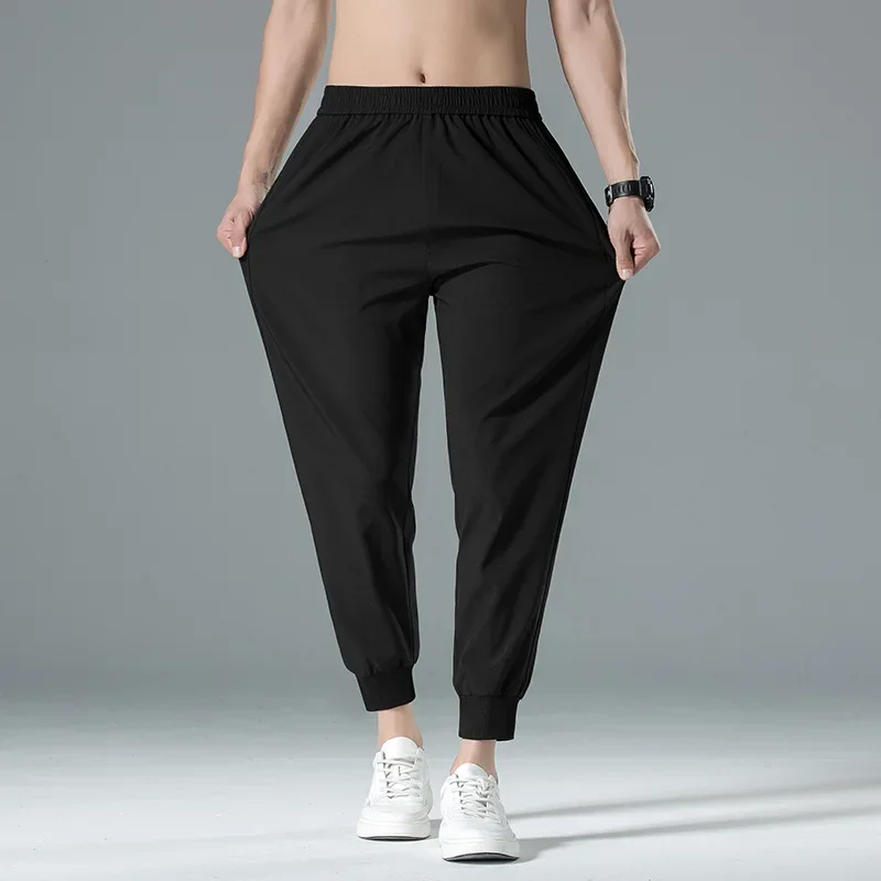 Лето 2021 новые мужские тонкие повседневные брюки из ледяного шелка удобные