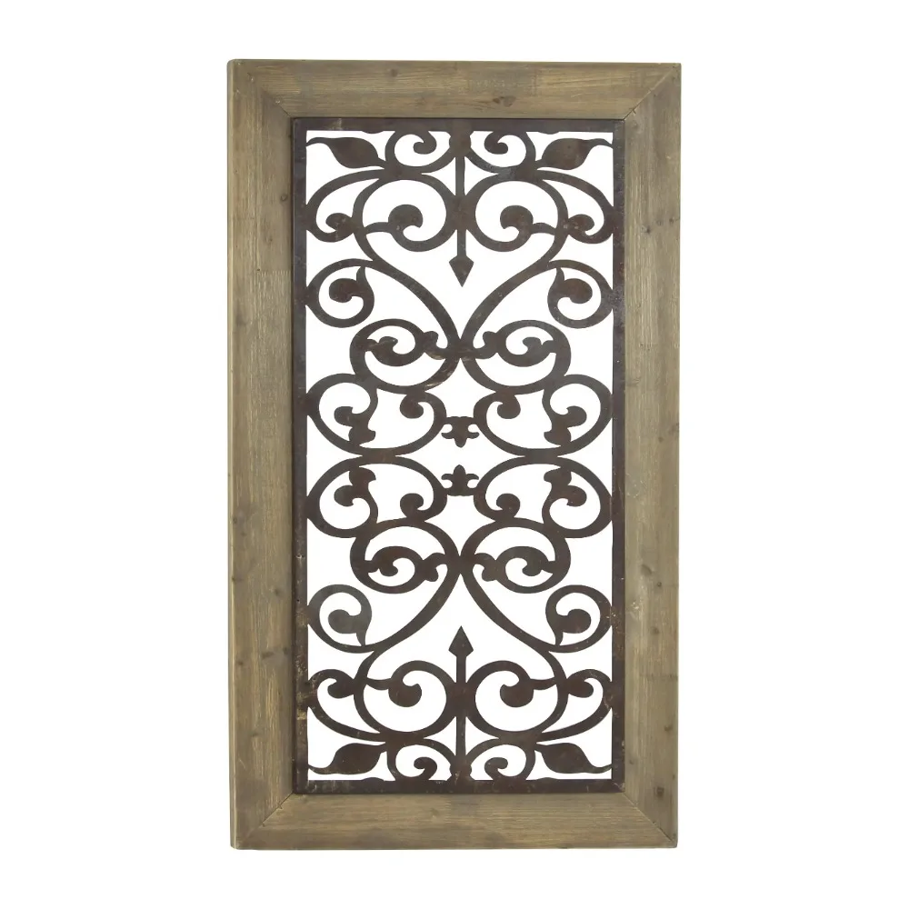 

Brown Wood Arabesque Scroll Wall Decor Room Decoration Home Garden