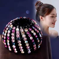 2022 crystal hair clips rhinestones ponytail holder hair claw hair accessories women ball head headwear hairpin clip wholesale