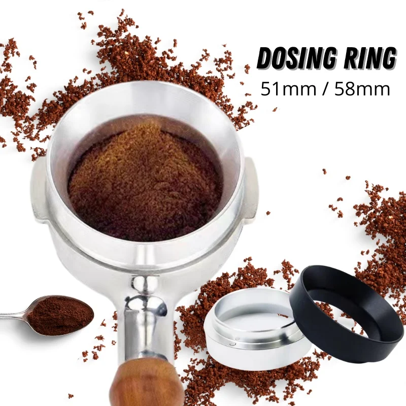 

[51mm/58mm] Dosing Ring Barista Coffee Espresso Aluminum Brewing Bowl Dosing Ring Funnel Powder Making Tools