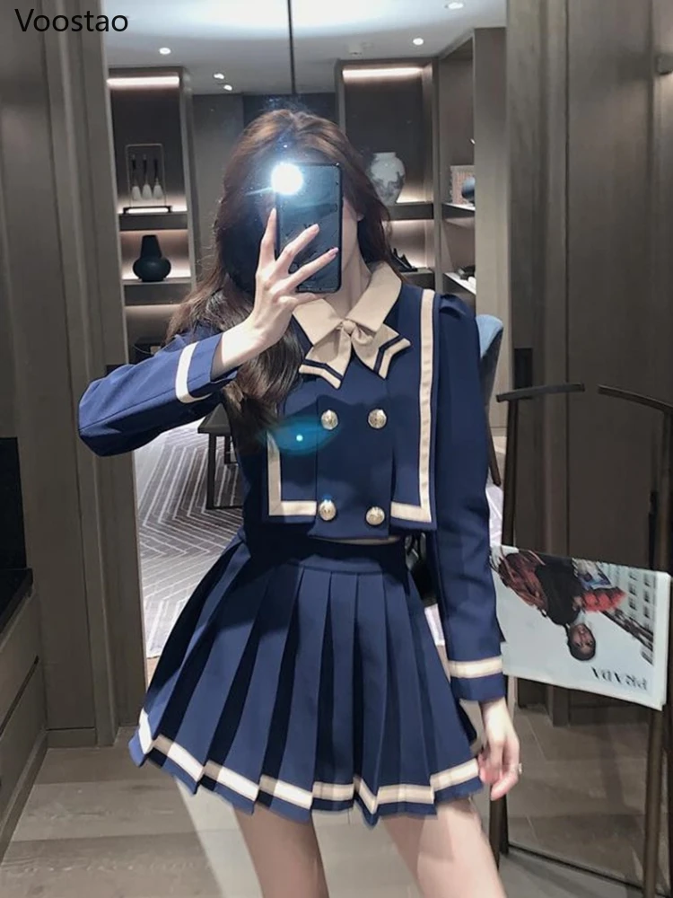 Комплект униформы в японском Корейском стиле Женский повседневный комплект из