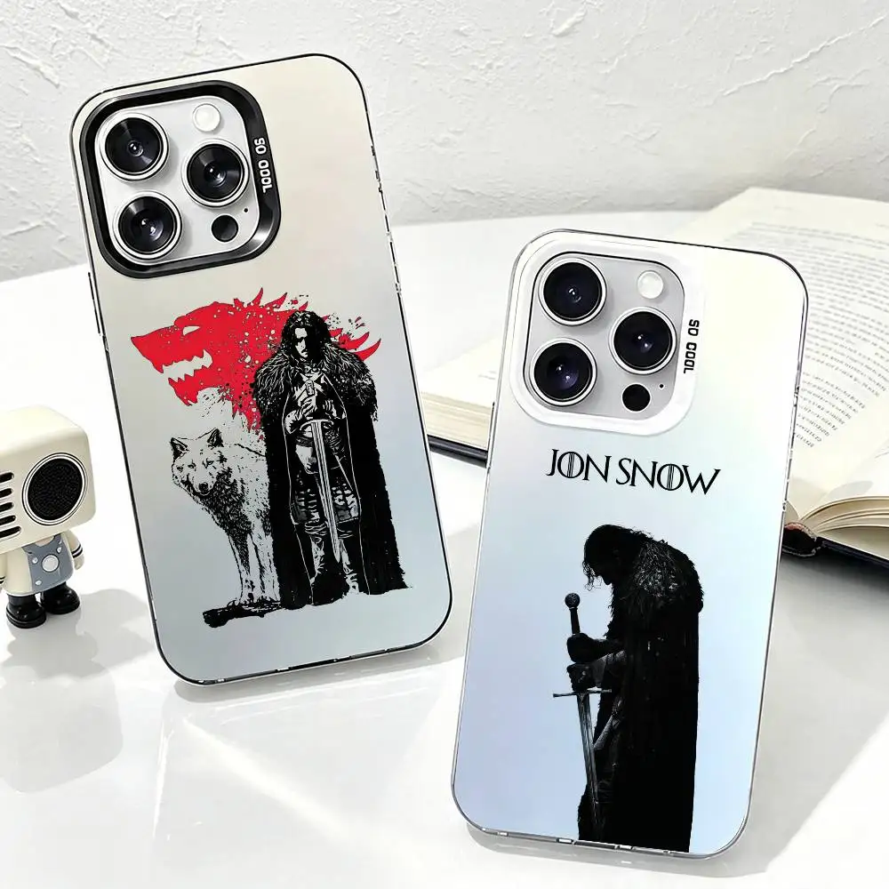 Фото Чехол для телефона G-Game Of T-Thrones J-Jon Snow для iPhone 17, 16, 15, 14, 13, 12, 11 Plus, Pro Max, XS, цветной серебристый чехол-футляр №1