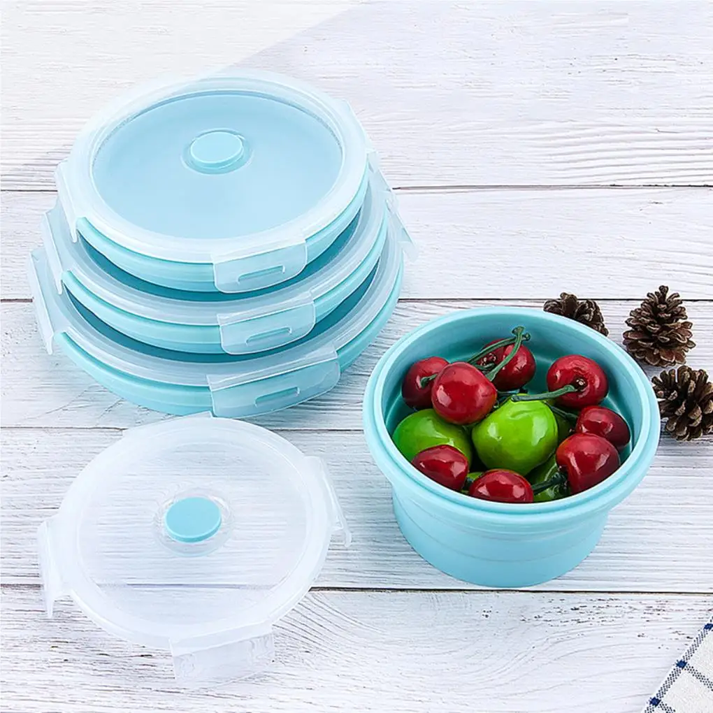 

Collapsible Food Storage Container Fruit Salad Lunch Box Set for Home