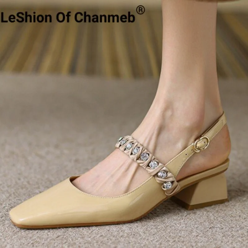 

Туфли-лодочки женские из натуральной кожи с ремешком на пятке, 33-41