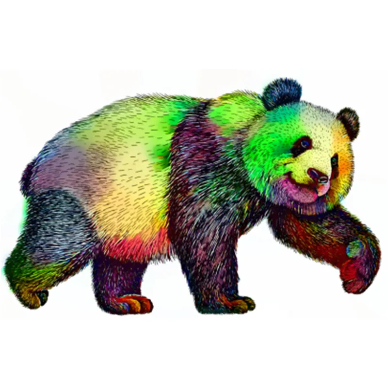 

Unique Shape Wooden Animal Puzzles Jigsaw Unique Rainbow Panda Puzzle Holiday Gift Interactive Games Educational Toy for Kids