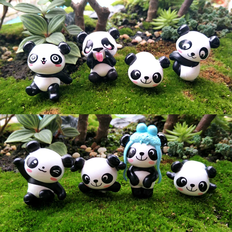 

8PCS/Lot Creative Panda Car Decoration DIY Cartoon Dashboard Toy Auto Car Interior Supplies Cute Decoration Accessories