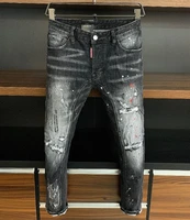 men jeans pencil pants motorcycle party casual trousers street clothing 2021 denim man clothin a381