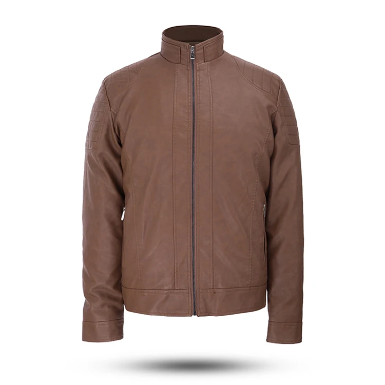 

Hot Sell Mens Pu Leather Jacket Vetements Brown Chaqueta Hombre Jackets