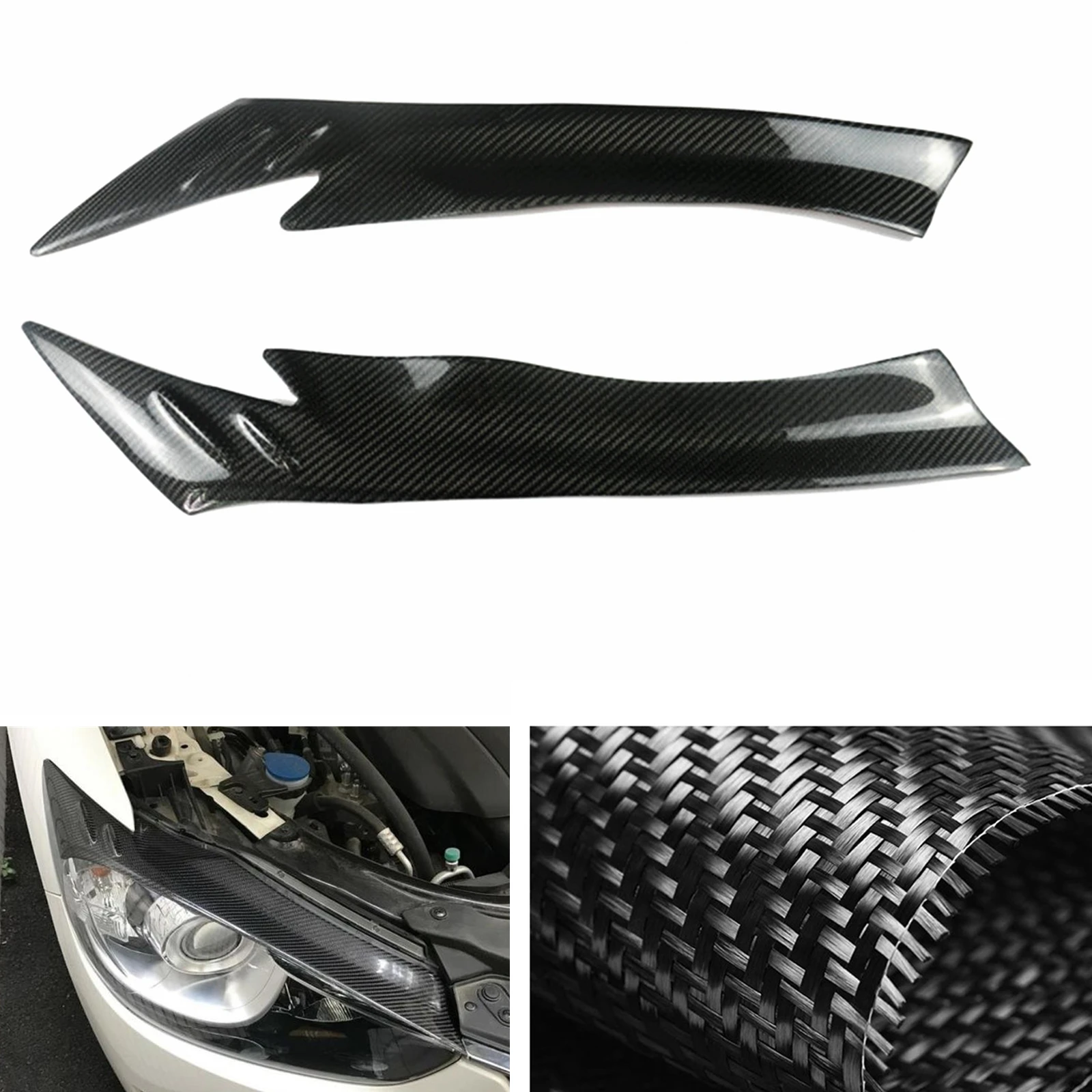 

Headlamp Eyebrow Headlight Eyelid Trim For Mazda CX-5 2013-2016 Real Carbon Fiber Car Front Head Light Lamp Cover Brow Sticker