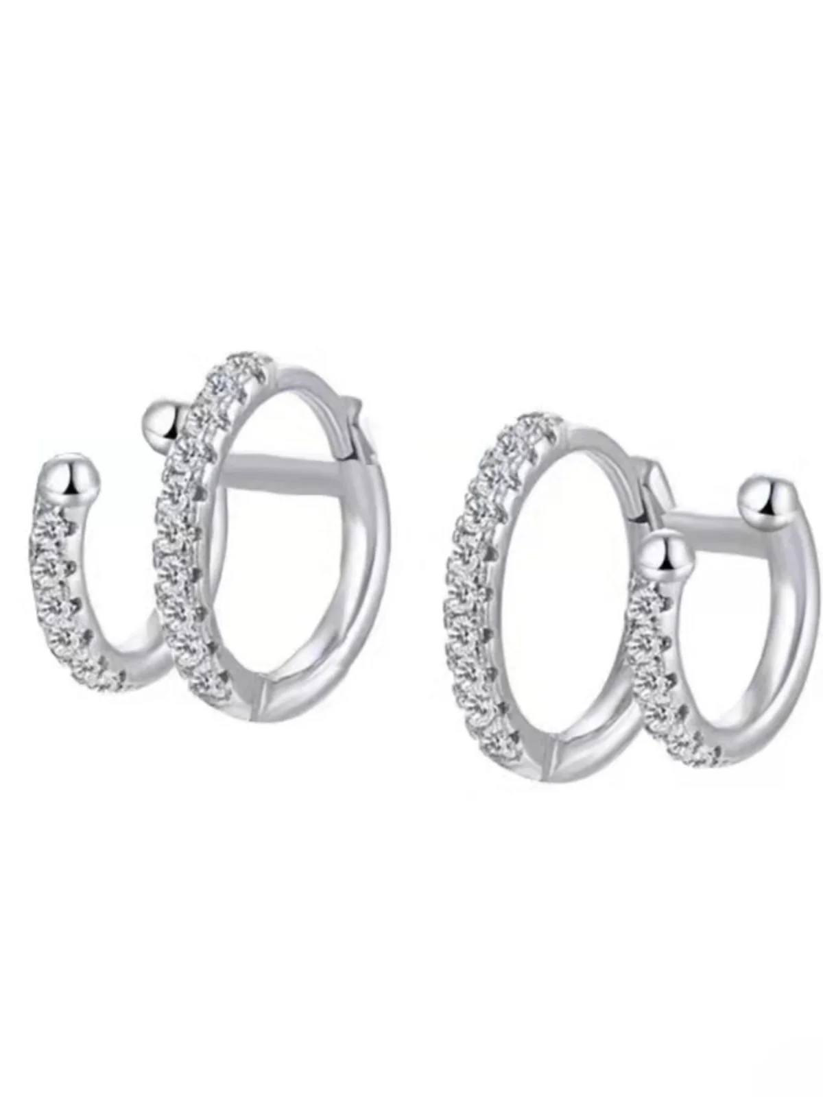 Распродажа, специальная цена, Европейская и американская мода, двойные бриллианты, микро-набор сережек, серебряные винтажные высококачественные стильные серьги