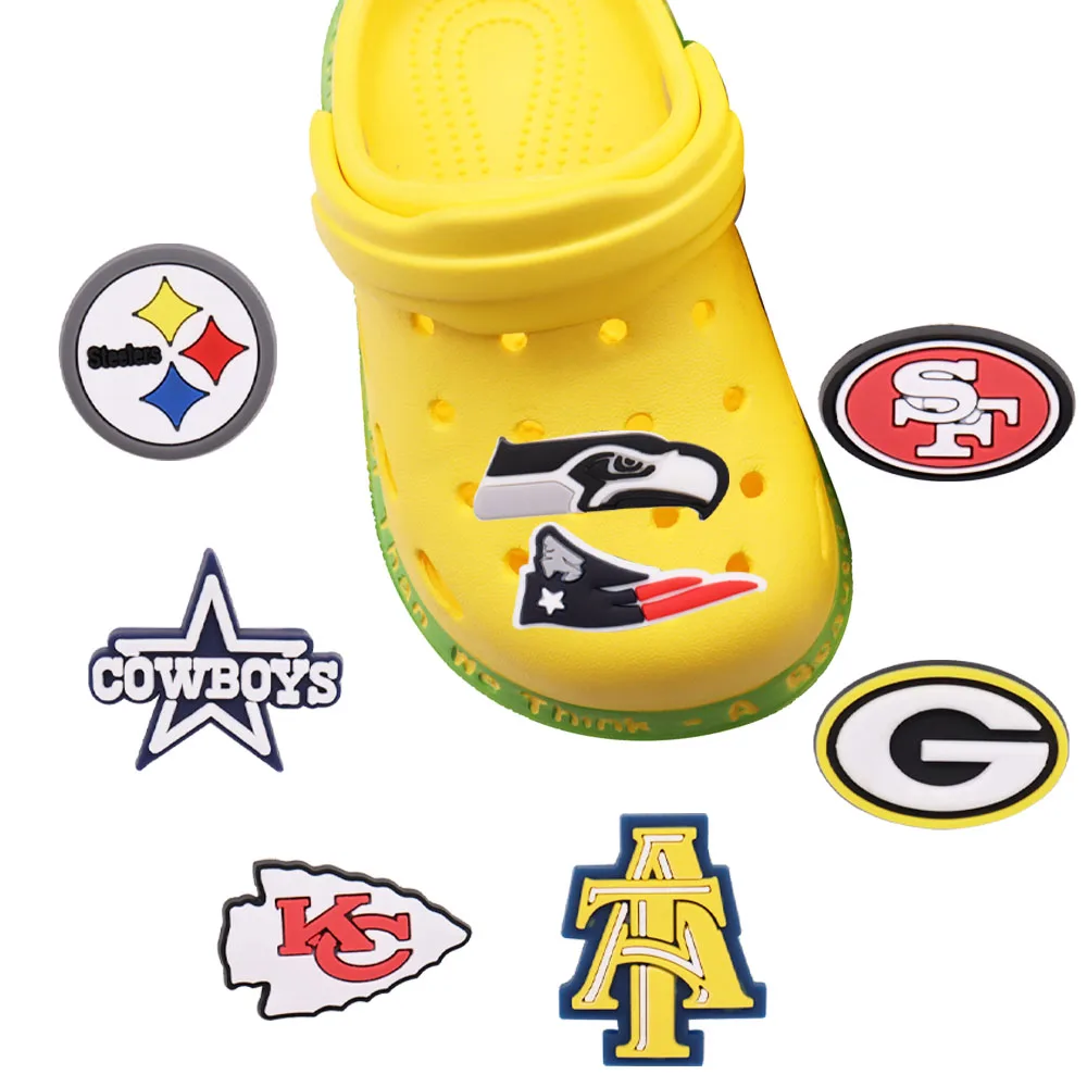 

1pcs Sport Logo Designer Shoe Charms PVC Slipper Accessories Decoration Fit Croc Jibz Party Unisex Kids Gifts