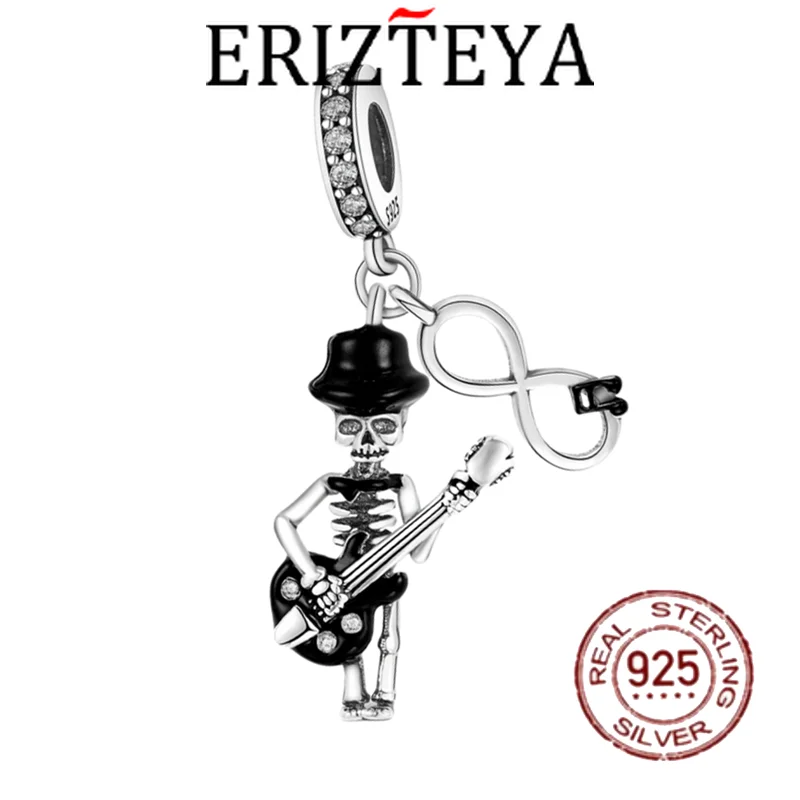 

Erizteya Rock Skull Dangle Charms 925 Sterling Silver Charms Fits Bracelet Fashion Woman Birthday Gifts Jewelry