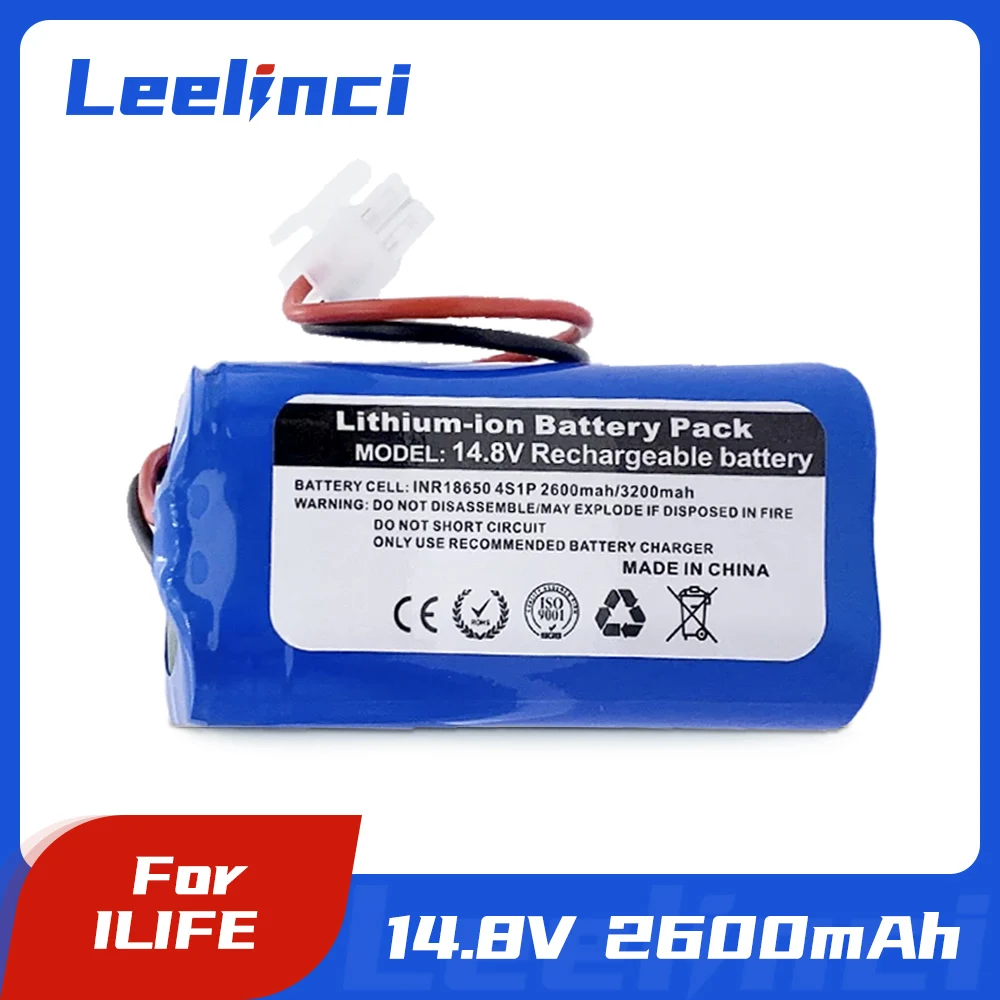 

Leelinci 14.8V 2600mah 3200Mah Lithium Battery For ILIFE A4 A4s V7 A6 V7s Plus Robot Vacuum Cleaner ILife 4S 1P High Quality