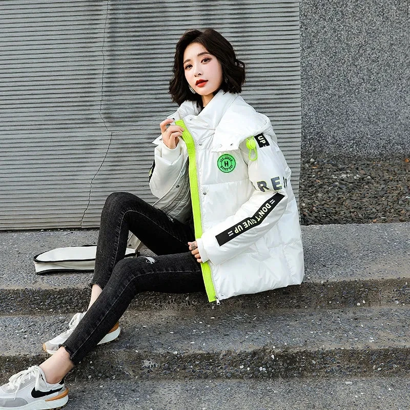 Глянцевое пуховое пальто с подкладкой Женская водонепроницаемая пуховая куртка