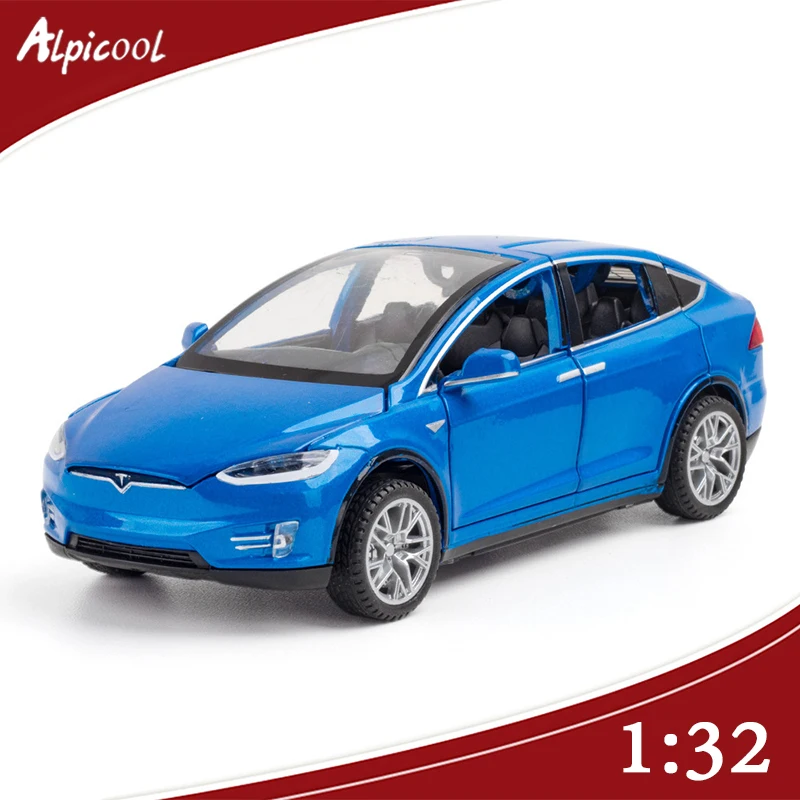 

Voiture Tesla modèle X en alliage 1:32 pour enfants, véhicules miniatures en métal de Simulation, son et lumière, jouet pour