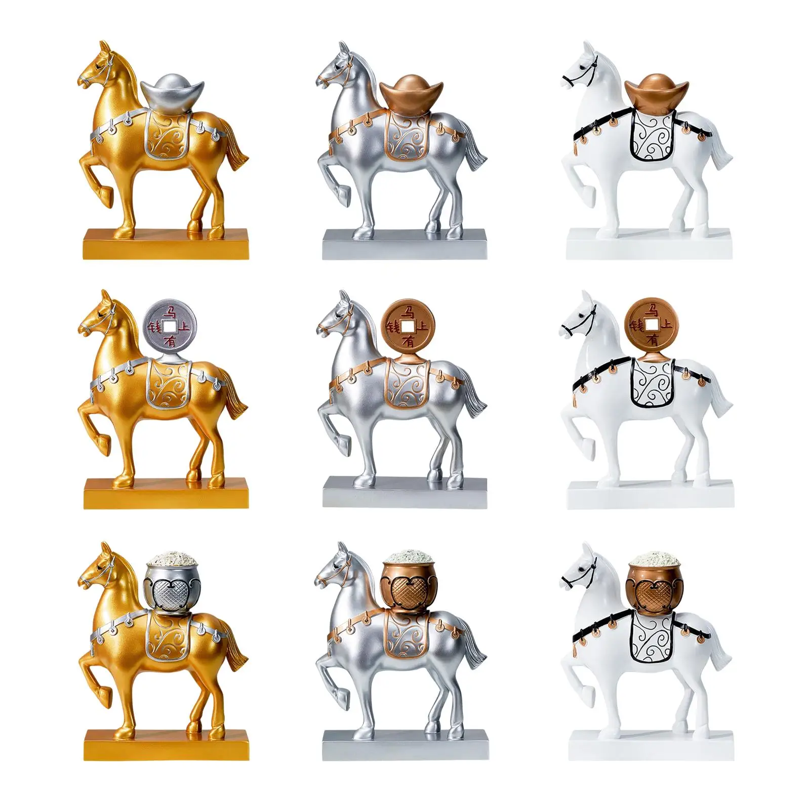 

Creative Horse Statue Resin Figurine Horse Ornament Animal Sculpture for Shelf