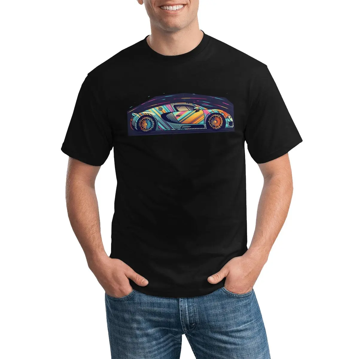 

Футболка спортивная с принтом автомобиля, 3XL, 4XL, 5XL