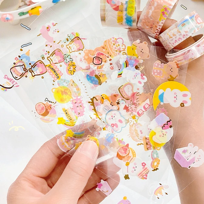 

Mika's Sweet Day Series набор милых повседневных маскирующих лент + стикер-деко всего 12 шт. Бесплатная доставка