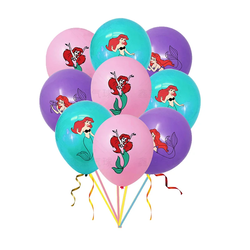 

10 шт., латексные воздушные шары в виде принцессы-русалки