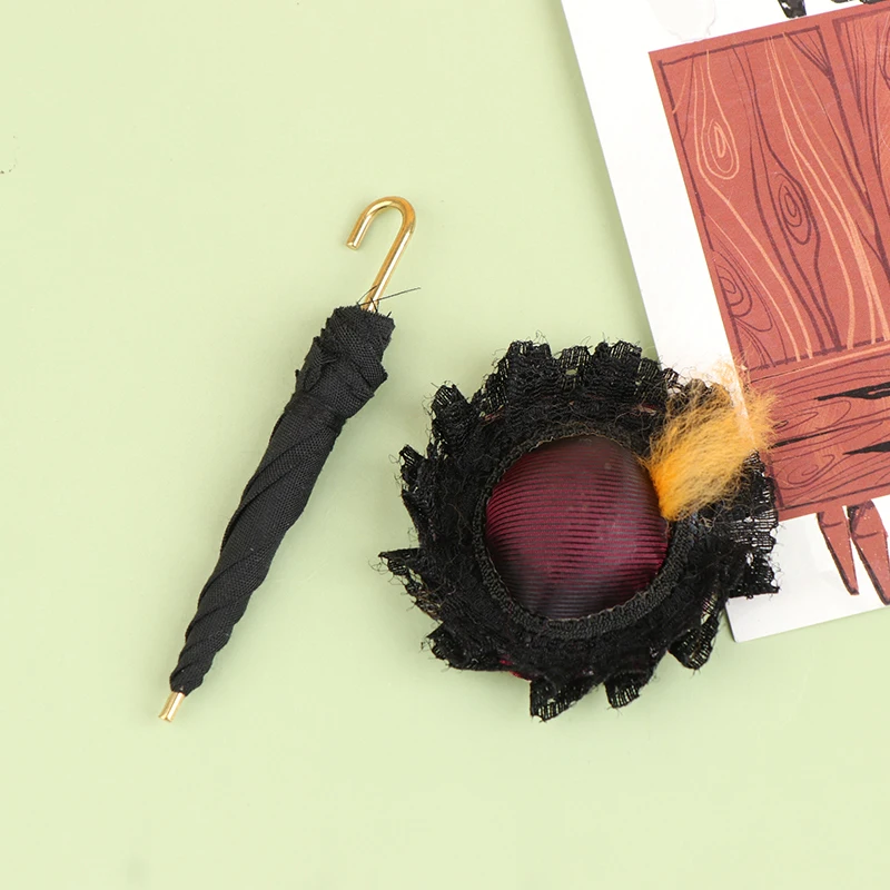 1 шт. кружевной зонт и шляпа для кукольного домика девочек Миниатюрный