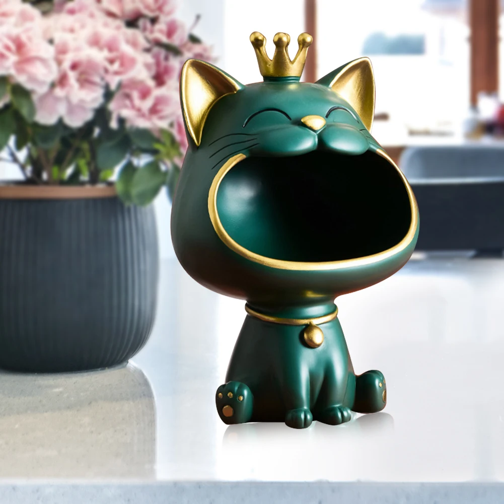 

Подставка для ключей с изображением кошки удачи, фигурка, поделки, полимерная коробка для хранения, Декор, конфеты, мелочи, товары для дома, д...