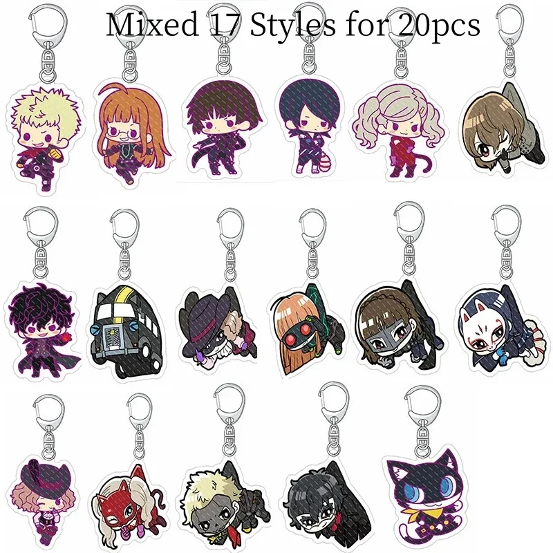 20 шт./лот брелок для ключей с изображением игры Persona 5 Рен Амимия Рюдзи Сакамото