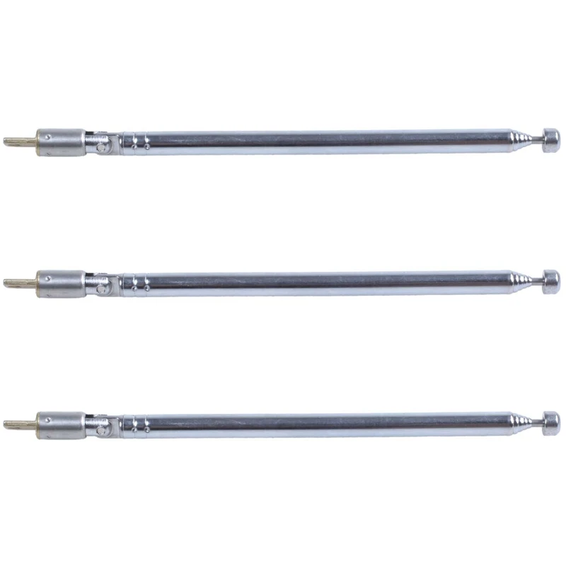 

New 3X Replacement 49Cm 19.3 Inch 6 Sections Telescopic Antenna Aerial For Radio TV