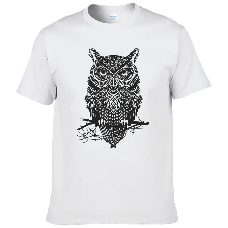 Лето 2023 модная уличная мужская хлопковая футболка с принтом совы аниме животных