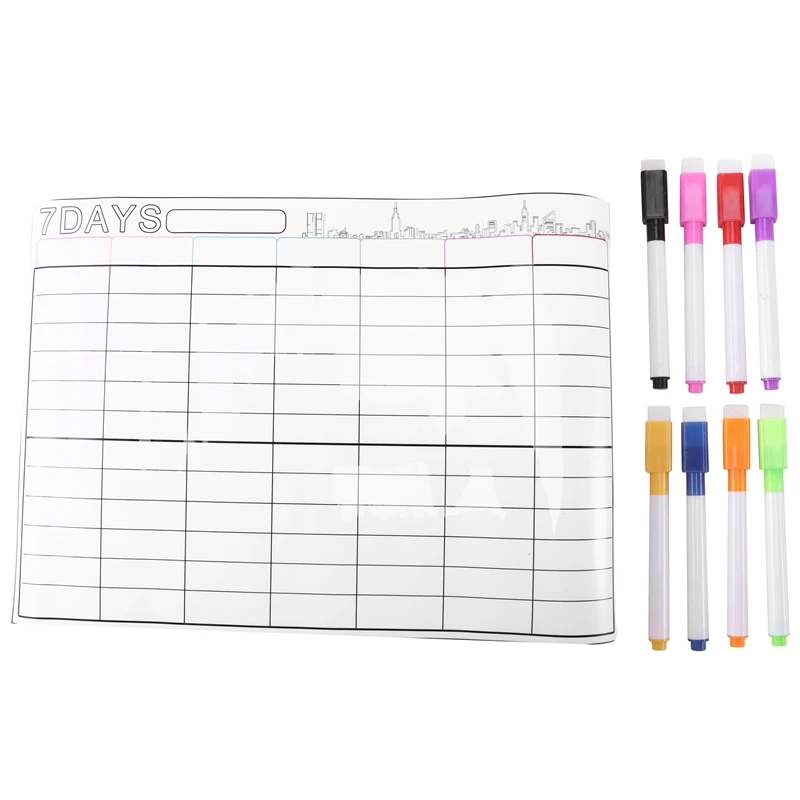 

A3 Magnetic Whiteboard Dry Erase Calendar Set 16X12Inch Whiteboard Weekly Planner for Refrigerator Fridge Kitchen Home