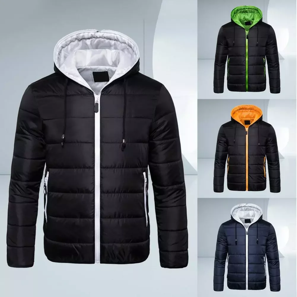 2022New Warm All Match Solid Color Long Sleeve Extra Warm Men Jacket for Adult