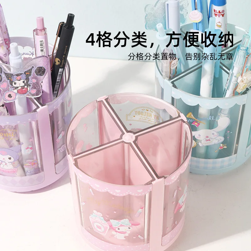 

Kawaii Sanrio Detachable Pen Holder Kuromi Cinnamoroll My Melody Storage Box Large Capacity Student Desktop Storage