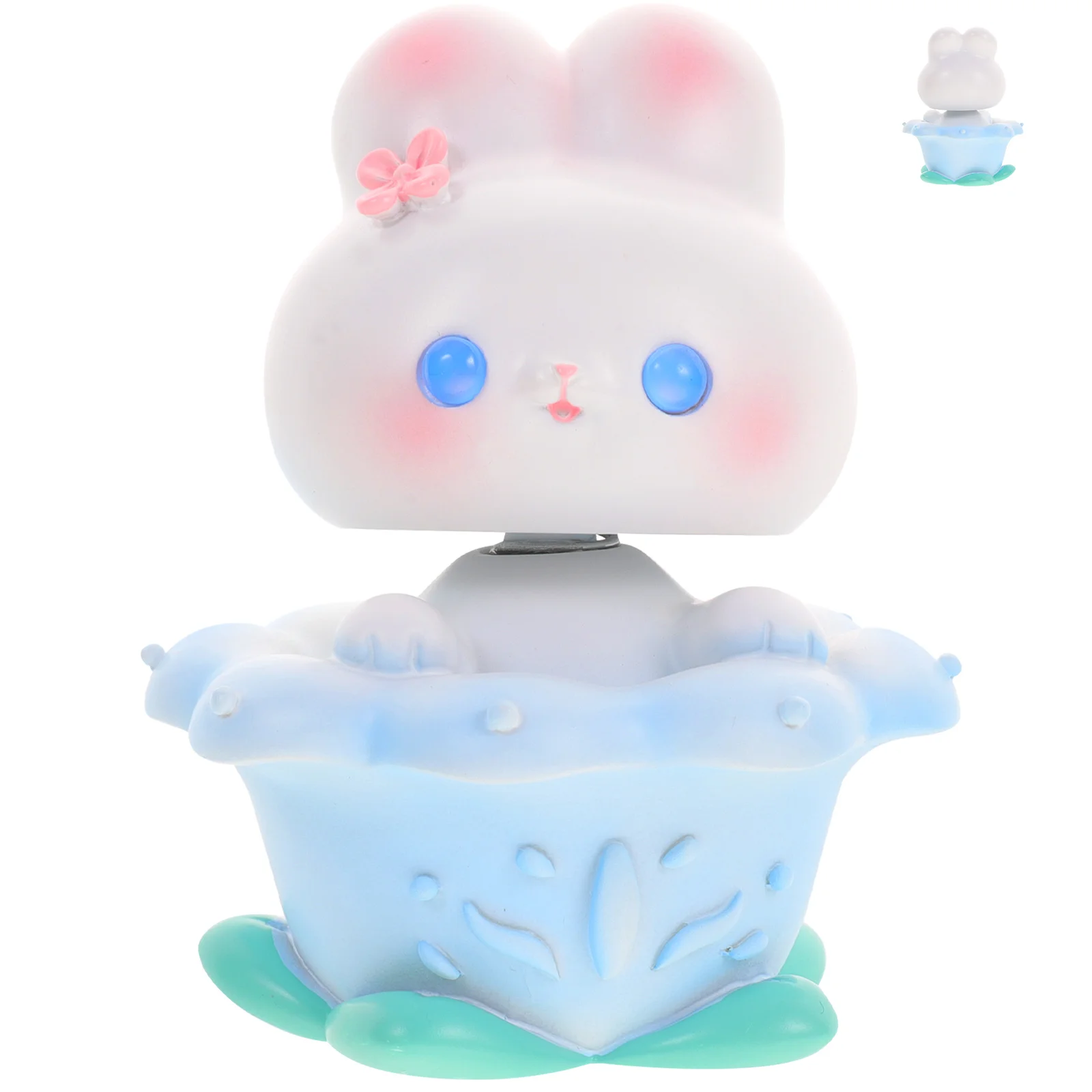 

Bunny Rabbit Easter Figurines Figurine Decorations Miniature Statues Spring Decor Table Dashboard Sculpture Car Head Shaking