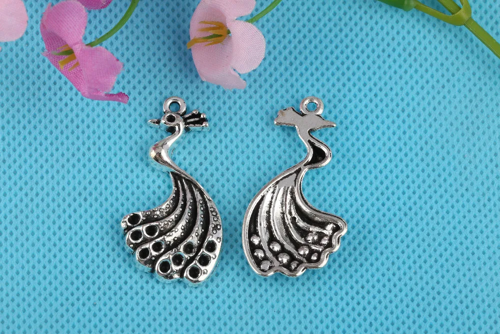 Винтажные Подвески в виде павлина размером 39x20 мм для изготовления украшений