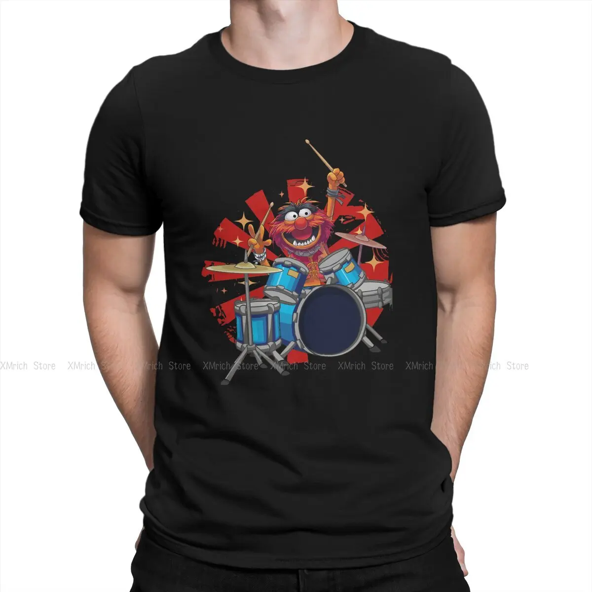 

Sesame Street Man TShirt ANIMAL DRUMMER Distinctive T Shirt Original Streetwear New Trend