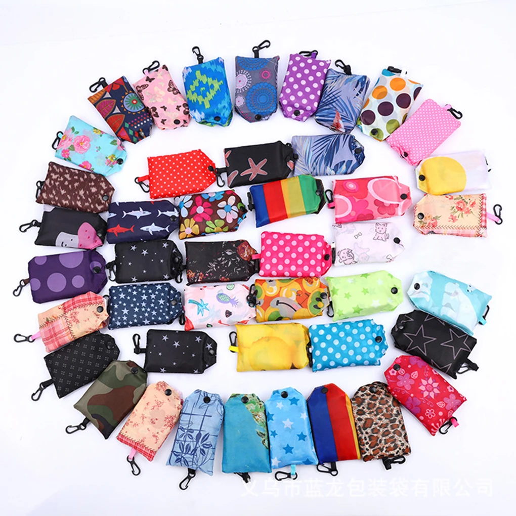 

Resuable Polyester Handy Shopping Bag Recycle Storage Organizer Foldable Eco Friendly Tote Pouch Random Color