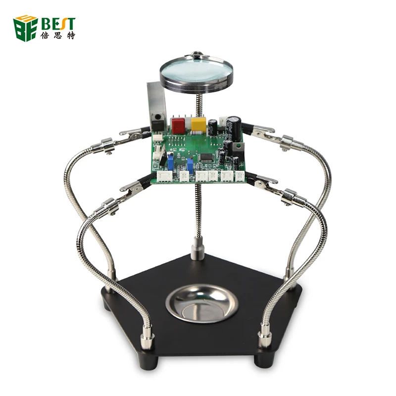 

BST-268L PCB Welding Repair Station Tool Multi Soldering Station Helping Third Hand 3X USB LED Magnifying Glass Lamp