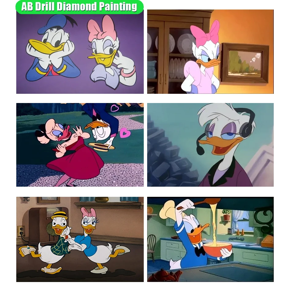 

Diy Ab Diamond Painting Disney Spoof Mona Lisa Daisy Duck Cartoon Cross Stitch Embroidery Drill Mosaic Resin Home Decor Ll158
