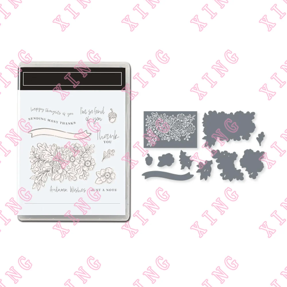 

2022 Christmas Flower Pattern Decoration Clear Silicone Stamps Metal Cutting Dies Diy Scrapbook Paper Card Craft Embossing Molds