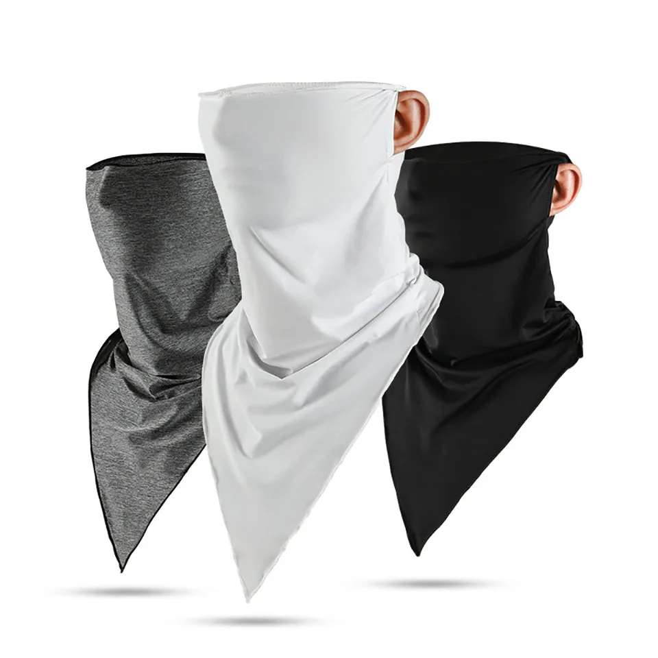 

Summer Fishing Mask Ice Silk UV Riding Scarf Sunscreen Bandana Breathable Outdoor Sports Camping Cycling Triangle Headband