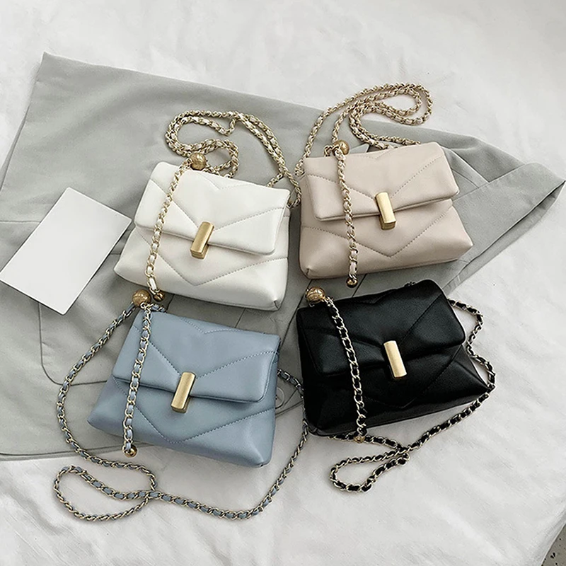 

New Designer Chains Crossbody Bags For Women Fashion Diamond Lattice Shoulder Bags 2021 New Soft Women Messenger Bags Totes