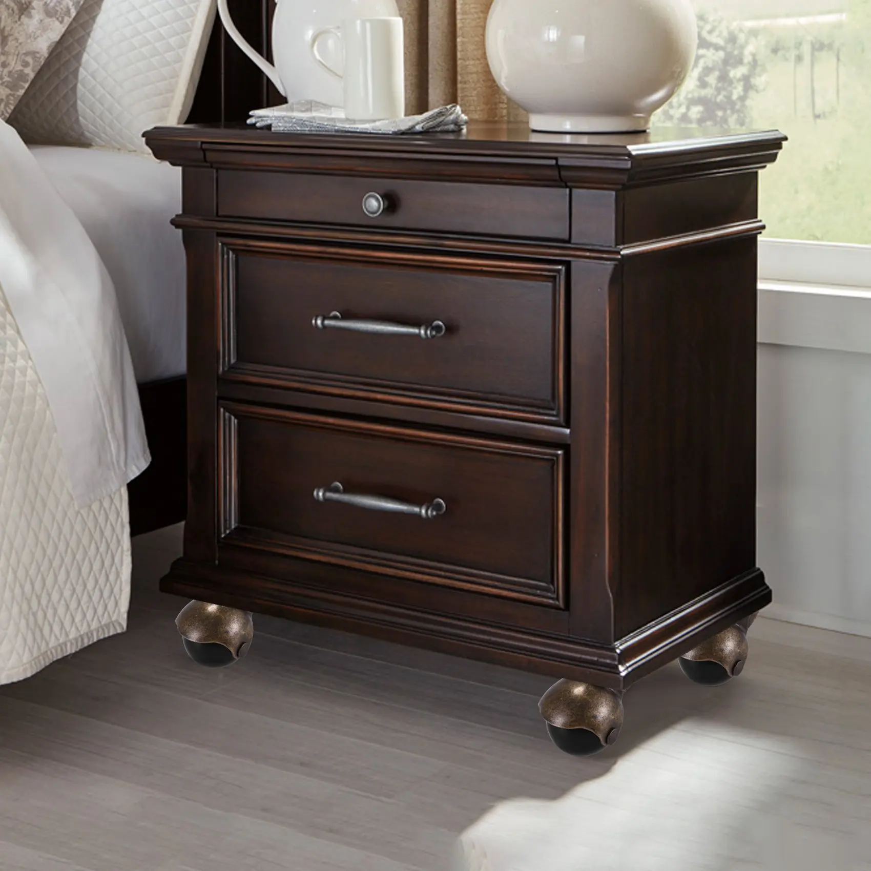 [4 шт.] Поворотные шаровые колеса с капюшоном и верхней пластиной античная бронза